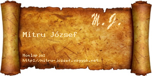 Mitru József névjegykártya